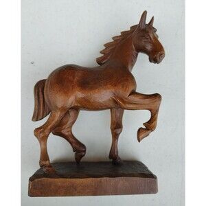 VTG Carved Wooden Horse by Heigl